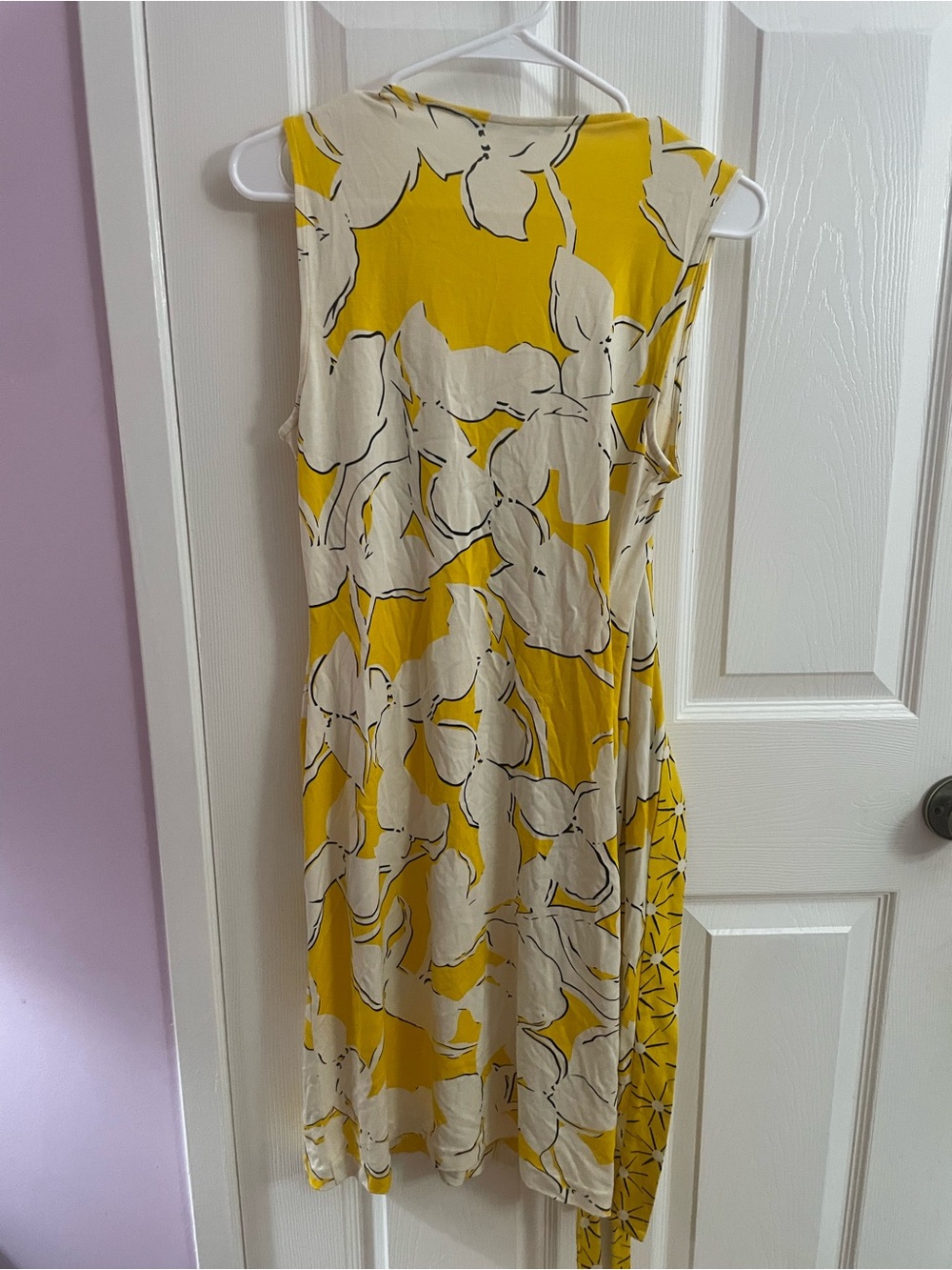 Diane Von Furstenberg Yellow and White Floral Wrap Dress - Picture 2 of 6